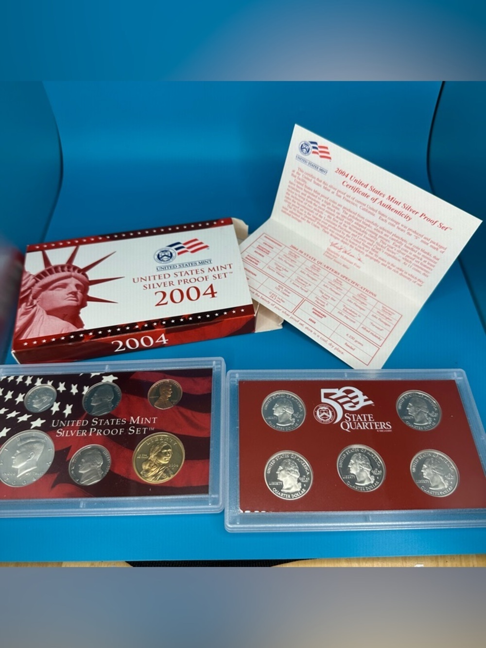 2004 US Silver Proof Set • 90% Silver Coins • Original Box & COA •